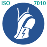 帯電防止用履物を着用（ISO 7010）