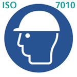 頭部保護具着用(ISO 7010) 頭部保護具着用(ISO 7010)