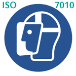 フェイスシールド着用(ISO 7010) フェイスシールド着用(ISO 7010)