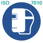 溶接面着用（ISO 7010）