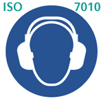 防音保護具着用(ISO 7010) 防音保護具着用(ISO 7010)