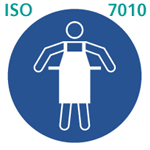 安全前掛けを着用せよ(ISO 7010) 安全前掛けを着用せよ(ISO 7010)