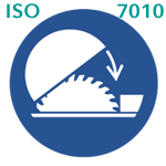 テーブルソー/丸のこ盤の防護カバーを使用せよ（ISO 7010）