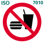 ここでの飲食禁止（ISO7010）